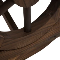 Outsunny 2-Person Outdoor Garden Bench, Rustic Wood Design with Wagon Wheel Armrests, Ideal for Patio, Garden, Brown(m-9)