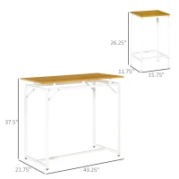 HOMCOM 5 Pieces Bar Table Set, Dining Table Set Breakfast Table with 4 Stools for Dining Room, Homc Kitchen, Oak(m-3)