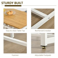 HOMCOM 5 Pieces Bar Table Set, Dining Table Set Breakfast Table with 4 Stools for Dining Room, Homc Kitchen, Oak(m-7)