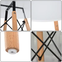 HOMCOM 31.5" Round Kitchen Dining Table Mid-Century Eiffel Style Space Saving Tea Table Wooden Leg for Living Room Office Conference, White(m-8)