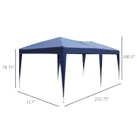 Outsunny 10' x 20' Outdoor Portable Pop-Up Instant Canopy Event Party Tent, Royal Blue(m-3)