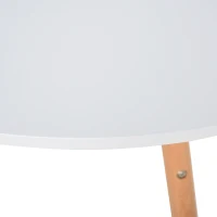 HOMCOM 31.5" Round Kitchen Dining Table Mid-Century Eiffel Style Space Saving Tea Table Wooden Leg for Living Room Office Conference, White(m-9)