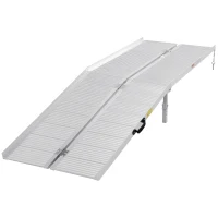 HOMCOM 8ft Wheelchair Ramp Foldable Portable Scooter Mobility Easy Access Carrier Ramp with Carrying Handle Aluminum Alloy(m-2)