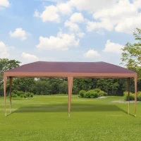 Outsunny 10' x 20' Pop Up Canopy, UV Fighting Roof, Carry Bag for Patio, Backyard, Beach, Garden, Coffee(m-2)