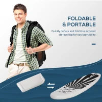 Soozier Inflatable Stand Up Paddle Board Ultra-Light Yoga SUP with Non-Slip Deck Pad, Premium Accessories, Waterproof Bag, Safety Leash and Hand Pump for Surfing, Touring and Fishing, Black(m-8)