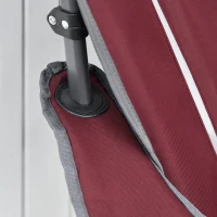 Outsunny Folding Adirondack Chair with padded, Beach Lounge Chair with High Back, Durable Oxford Fabric, Built-In Cup Holder, Bottle Opener, Red(m-8)