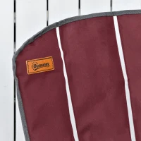 Outsunny Folding Adirondack Chair with padded, Beach Lounge Chair with High Back, Durable Oxford Fabric, Built-In Cup Holder, Bottle Opener, Red(m-9)