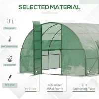 Outsunny 19 x 10 x 6.6ft Outdoor Walk-in Tunnel Greenhouse Portable Plant Gardening Warm House with PE Cover Green(m-4)