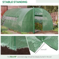 Outsunny 19 x 10 x 6.6ft Outdoor Walk-in Tunnel Greenhouse Portable Plant Gardening Warm House with PE Cover Green(m-6)