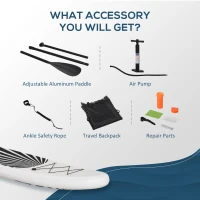 Soozier Inflatable Stand Up Paddle Board Ultra-Light Yoga SUP with Non-Slip Deck Pad, Premium Accessories, Waterproof Bag, Safety Leash and Hand Pump for Surfing, Touring and Fishing, Black(m-4)