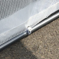 Outsunny 12' x 7' x 7' Greenhouse, Walk-in Outdoor Tunnel Green House with PE Cover, Steel Frame, 2 Roll-Up Zipper Doors & 4 Windows for Flowers, Vegetables, Tropical Plants, White/Dark Gray(m-12)