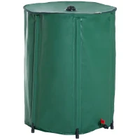 Outsunny 60 Gallon Collapsible Rain Barrel, Portable Water Storage Tank Rainwater Catcher Collection System with Filter Spigot Overflow Kit(m-1)