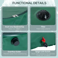 Outsunny 60 Gallon Collapsible Rain Barrel, Portable Water Storage Tank Rainwater Catcher Collection System with Filter Spigot Overflow Kit(m-4)