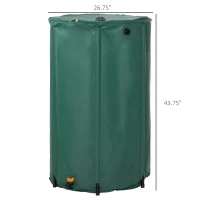Outsunny 105 Gallon Collapsible Rain Barrel, Portable Water Storage Tank Rainwater Catcher Collection System with Filter Spigot Overflow Kit(m-3)
