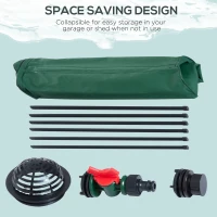 Outsunny 105 Gallon Collapsible Rain Barrel, Portable Water Storage Tank Rainwater Catcher Collection System with Filter Spigot Overflow Kit(m-5)