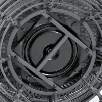 Outsunny Outdoor Wicker Egg Chair with Cushion, Lounge Chair Rattan 360 Degree Round Basket Chair for Backyard Garden Lawn Indoor Living Room, Grey(m-7)