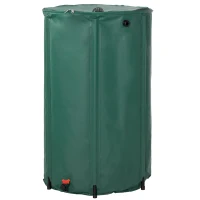 Outsunny 105 Gallon Collapsible Rain Barrel, Portable Water Storage Tank Rainwater Catcher Collection System with Filter Spigot Overflow Kit(m-1)