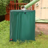 Outsunny 60 Gallon Collapsible Rain Barrel, Portable Water Storage Tank Rainwater Catcher Collection System with Filter Spigot Overflow Kit(m-2)