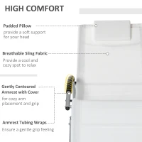 Outsunny Rocking Chair, Zero Gravity Patio Chaise Garden Sun Lounger, Outdoor Reclining Rocker Lounge Chair with Detachable Pillow for Lawn, Patio or Pool, White(m-5)