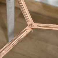 HOMCOM Vintage Tripod Floor Lamp, Height Adjustable Nautical Spotlight with Wood Legs, E12 Lamp Base for Living Room, Bedroom, Grey and Rose Gold(m-9)