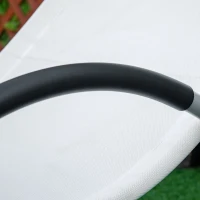 Outsunny Rocking Chair, Zero Gravity Patio Chaise Garden Sun Lounger, Outdoor Reclining Rocker Lounge Chair with Detachable Pillow for Lawn, Patio or Pool, White(m-9)