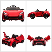 Aosom Ride On Car for Kids  6V Electric Ride-On Car with Parental Remote Control, 2 Speeds, LCD power indicator, Seat Belt (Red)(m-7)