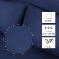 HOMCOM 2-seater Sofa Bed Living Room Folding 5 Position Convertible Sleeper Bed - Blue(m-7)