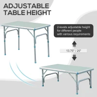 Outsunny Aluminum Adjustable Outdoor Patio Folding Picnic Table Bench Set for Camping Party BBQ with 4 seats(m-4)