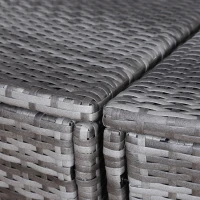 Outsunny 4pc Rattan Patio Furniture Set, Round Convertible Daybed or Sunbed, Adjustable Sun Canopy, Sectional Outdoor Sofa, 2 Chairs, Table, 3 Pillows, PE Plastic Wicker, Gray(m-8)