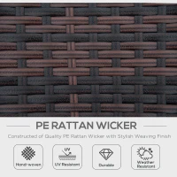 Outsunny 4pc Rattan Patio Furniture Set, Round Convertible Daybed or Sunbed, Adjustable Sun Canopy, Sectional Outdoor Sofa, 2 Chairs, Table, 3 Pillows, PE Plastic Wicker, Beige(m-5)