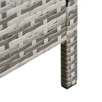 Outsunny 4 Pieces Patio Wicker Dining Sets, Outdoor PE Rattan Sectional Conversation Set with Cushions & Dining Table, Bench for Garden, Backyard, Lawn, Charcoal Gray(m-9)