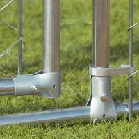 PawHut Dog Kennel Heavy Duty Playpen with Galvanized Steel Secure Lock Mesh Sidewalls and Waterproof Cover for Backyard & Patio, 13' x 7.5' x 7.5'(m-9)