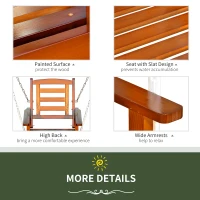 Outsunny Front Porch Swing, Hanging Patio Swing, Outdoor Swing Bench with Pine Wood Frame and Hanging Chains for Garden and Yard(m-6)