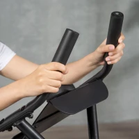 Soozier Ab Machine and Exercise Bike, Multi-functional Ab Workout Equipment Side Shaper w/ Three Adjustable Heights, 8-Level Adjustable Resistance and Two Wheels for Home Gym Strength Training(m-10)