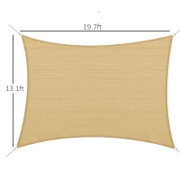 Outsunny 20' x 13' Rectangle Outdoor Patio Portable Shade Canopy Sun Sail - Sand(m-3)