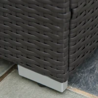 Outsunny 6 Pieces Wicker Patio Furniture Set with Thick Cushions, Deluxe Outdoor All-Weather Resistant PE Rattan Sectional Conversation Sofa Set with Glass Top Table, Beige(m-8)