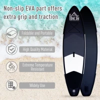 HOMCOM 10FT Inflatable Stand Up Paddle Board with Premium SUP Accessories, Adjustable Paddle, Pump, Carry Bag, Fin, Non-Slip & Thick Deck for Youth Adult, Grey(m-6)