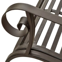 Outsunny 47" 2-Person Metal Garden Bench Outdoor Loveseat Yard Decorative Chair Park Seat Patio Furniture Brown(m-7)