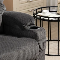 HOMCOM Power Lift Chair, Fabric Tufted Recliner Sofa Chair for Elderly with Cup Holders, Remote Control, and Side Pockets, Dark Grey(m-9)