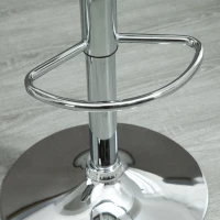 HOMCOM Set of 2 Adjustable Barstools with Footrest, Silver(m-9)