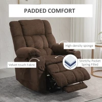 HOMCOM Power Lift Chair, Fabric Upholstered Recliner for Elderly with USB Ports, Cup Holders, Remote Control, and Side Pockets, Brown(m-6)