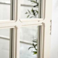 HOMCOM 43" x 27.5" Large Wall Mirror, Arch Window Mirror for Wall Decor in Living Room, Bedroom, Entryway, Rustic White(m-12)