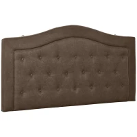 HOMCOM Upholstered Headboard, Button Tufted Bedhead Board, Home Bedroom Decoration for Full-Sized Beds, Brown(m-1)