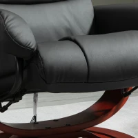 HOMCOM Recliner Chair with Ottoman, Electric Faux Leather Recliner with 10 Vibration Points and 5 Massage Mode, Reclining Chair with Swivel Wood Base, Remote Control and Side Pocket, Black(m-9)