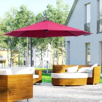Outsunny 10' Cantilever Patio Umbrellas with UV and Water Resistant for Patio & Backyard Comfortable Red(m-2)
