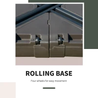 Outsunny Square Cantilever Patio Umbrella Base with 4 Wheels for Easy Moving, Heavy Duty Umbrella Stand Weight, 330 lb Capacity Sand or 286 lb Capacity Water, Coffee(m-4)