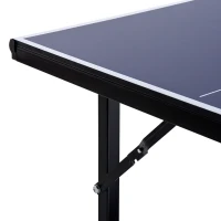Soozier 72" Compact Folding Multi-Use Indoor / Outdoor Table Tennis Table With Net And Post Set, Blue(m-8)