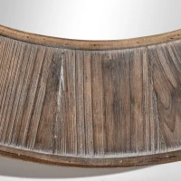 HOMCOM 31" Farmhouse Wood Wall Mirror, Decorative Round Mirror for Wall Decor in Living Room, Bedroom, Rustic Brown(m-13)