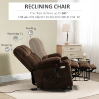 HOMCOM Power Lift Chair, Fabric Upholstered Recliner for Elderly with USB Ports, Cup Holders, Remote Control, and Side Pockets, Brown(m-4)