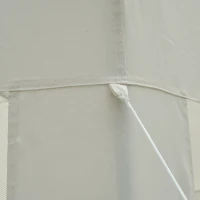 Outsunny Outdoor Cathedral Style Roof Party Gazebo with Mesh Walls - Cream White(m-7)